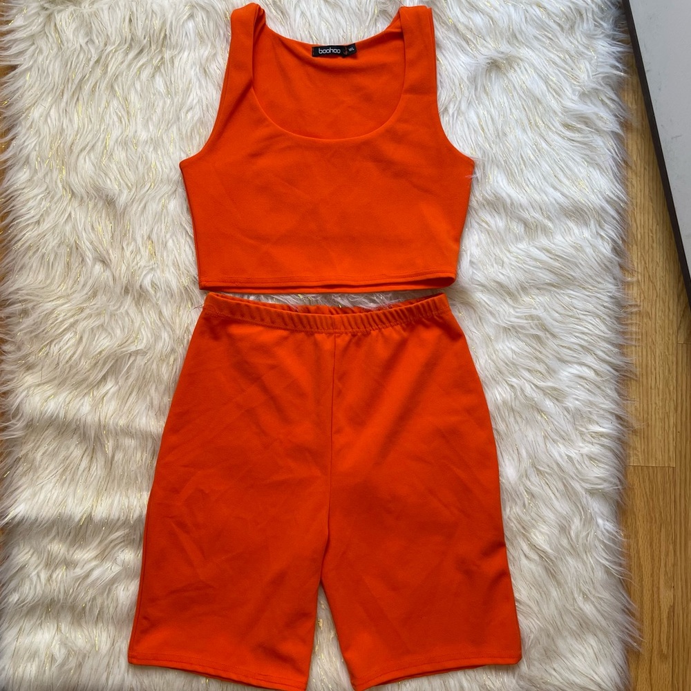 BooHoo Orange Two Piece Set